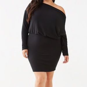 Black One Shoulder Sweater Dress Forever 21 Plus